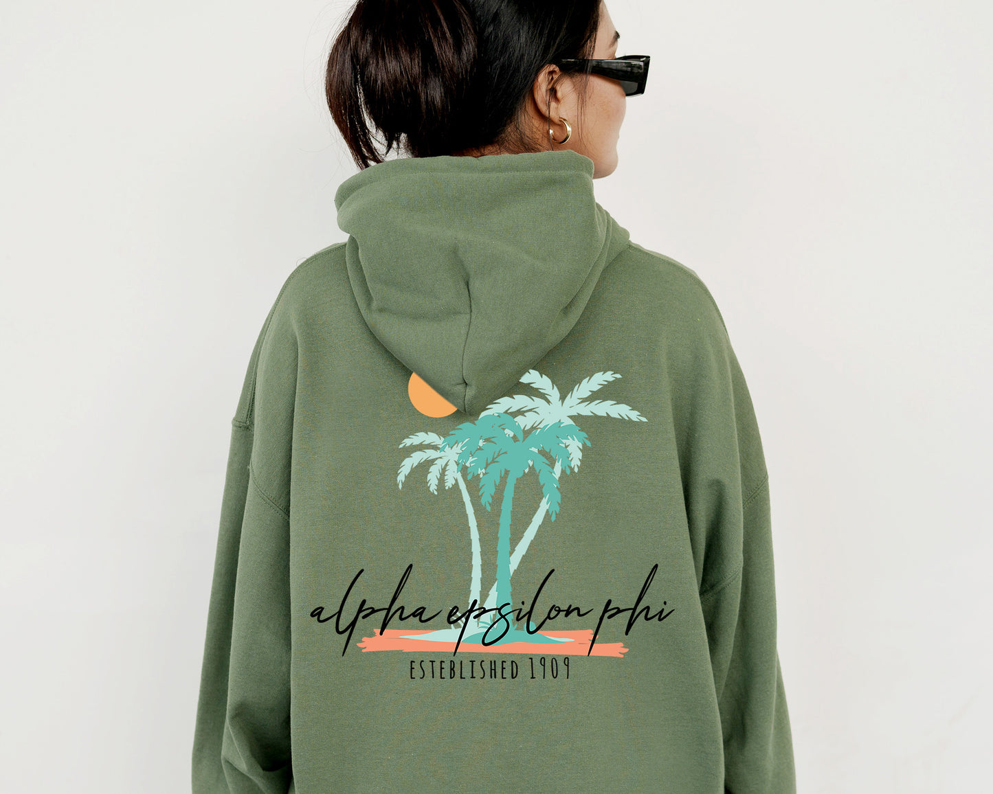 Alpha Epsilon Phi Island Sisterhood Sorority Hoodie _ 33561g