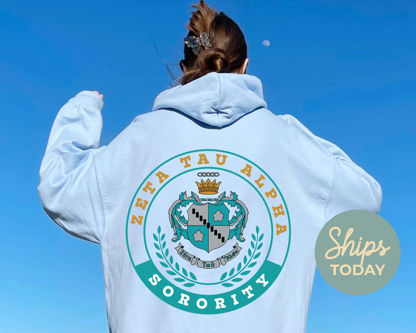 Zeta Tau Alpha Crested Tradition Sorority Hoodie _ 32841g