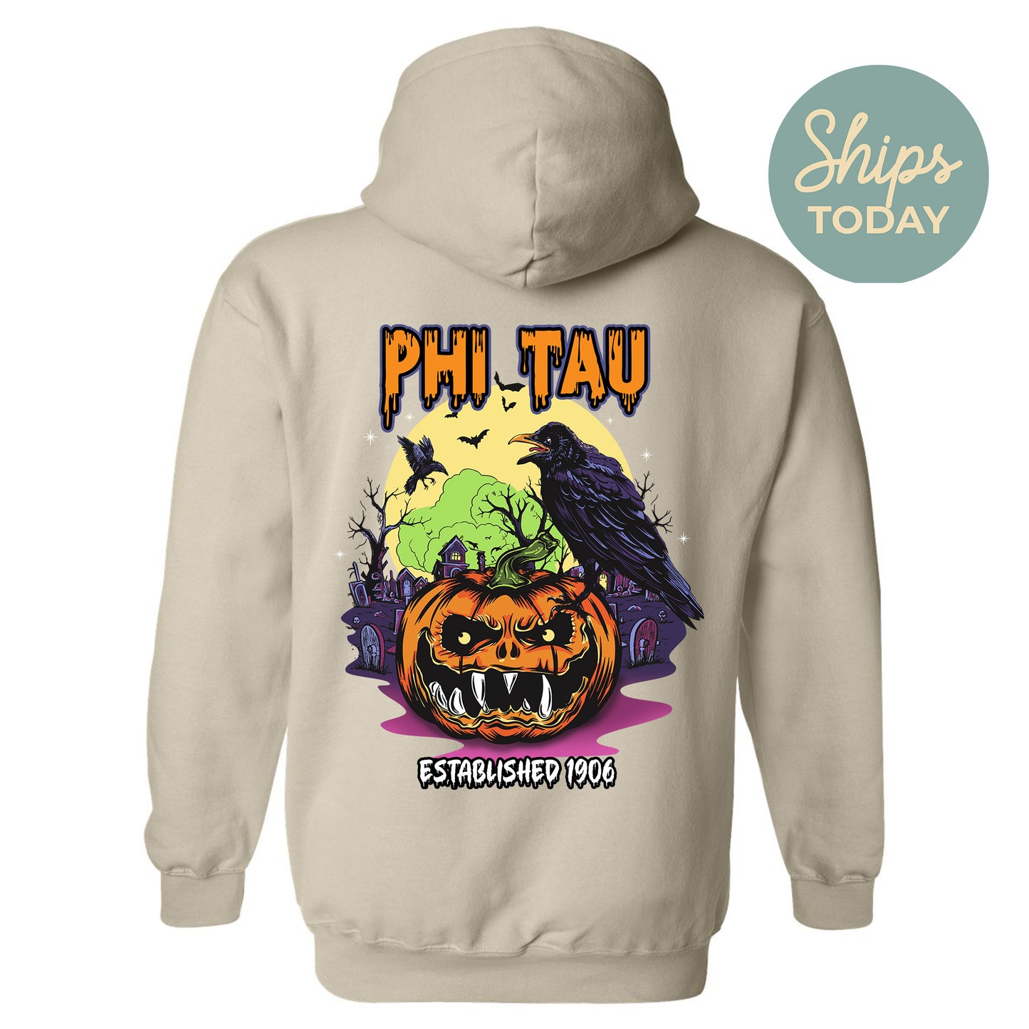 Phi Kappa Tau Halloween Bats Fraternity Hoodie _ 36268g