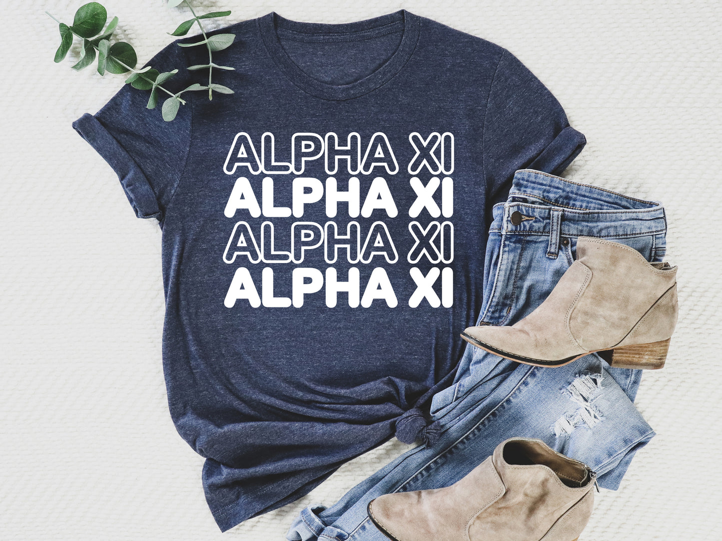 Alpha Xi Delta Bold Bubble Letter Sorority T-shirt _ 2220g