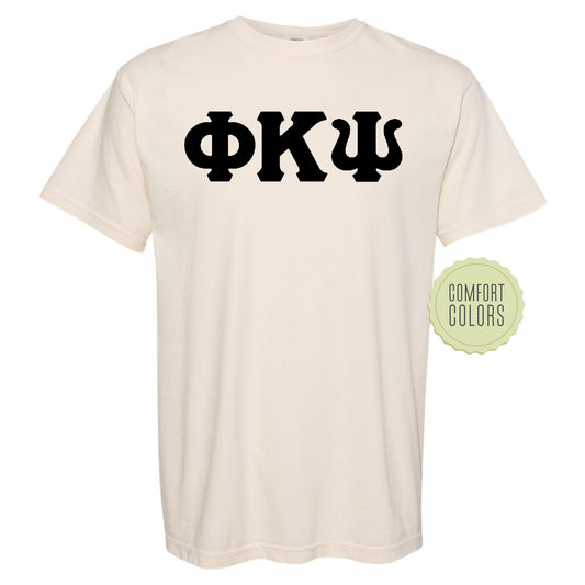 Phi Kappa Psi Black Letters Comfort Colors Farternity T-shirt _ 34922g