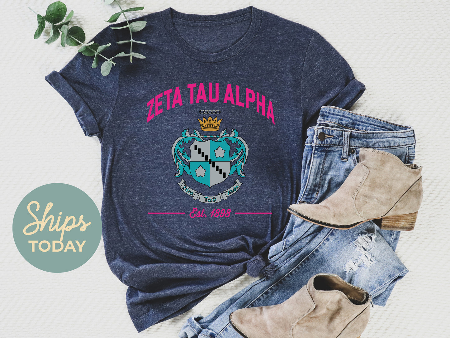 Zeta Tau Alpha Loyalty Crest Sorority T-shirt _ 4445g