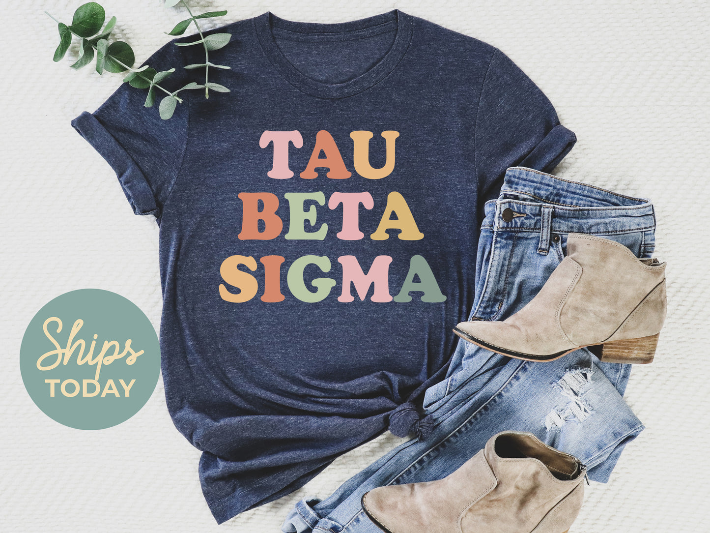 Tau Beta Sigma Bright and Colorful Sorority T-shirt _ 3481g