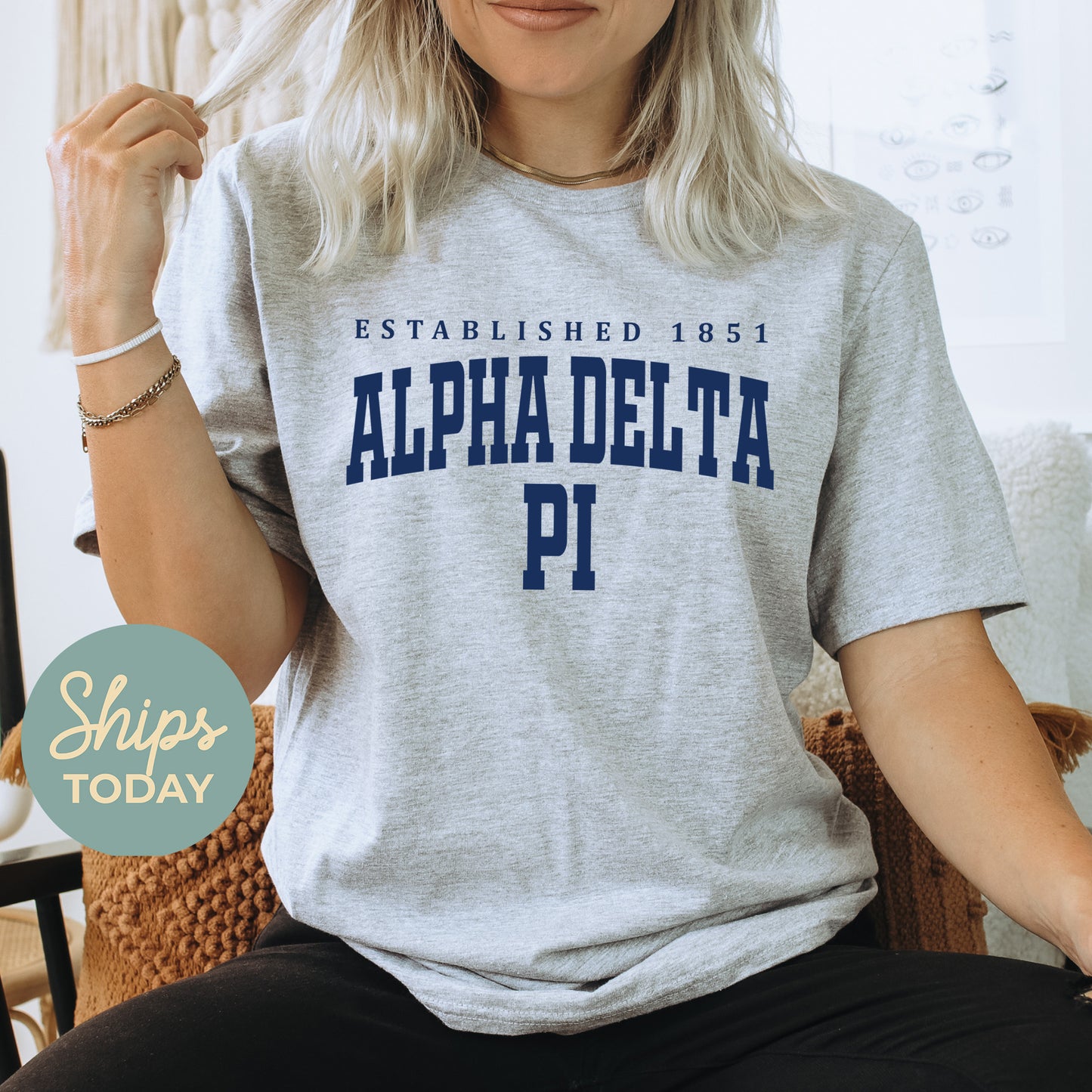 Alpha Delta Pi Bold Letters Sorority T-shirt _ 35121g