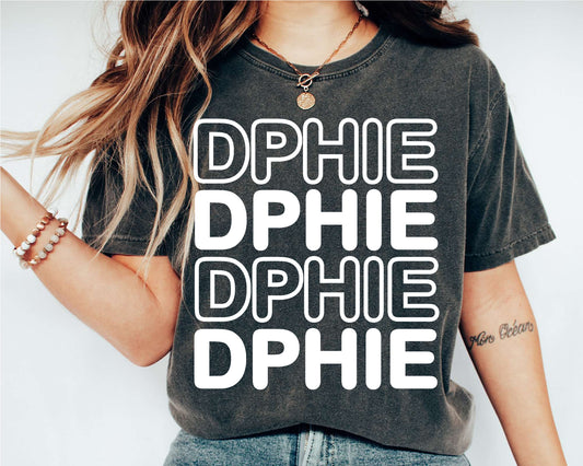 Delta Phi Epsilon Bold Bubble Letter Sorority T-shirt _ 2224g