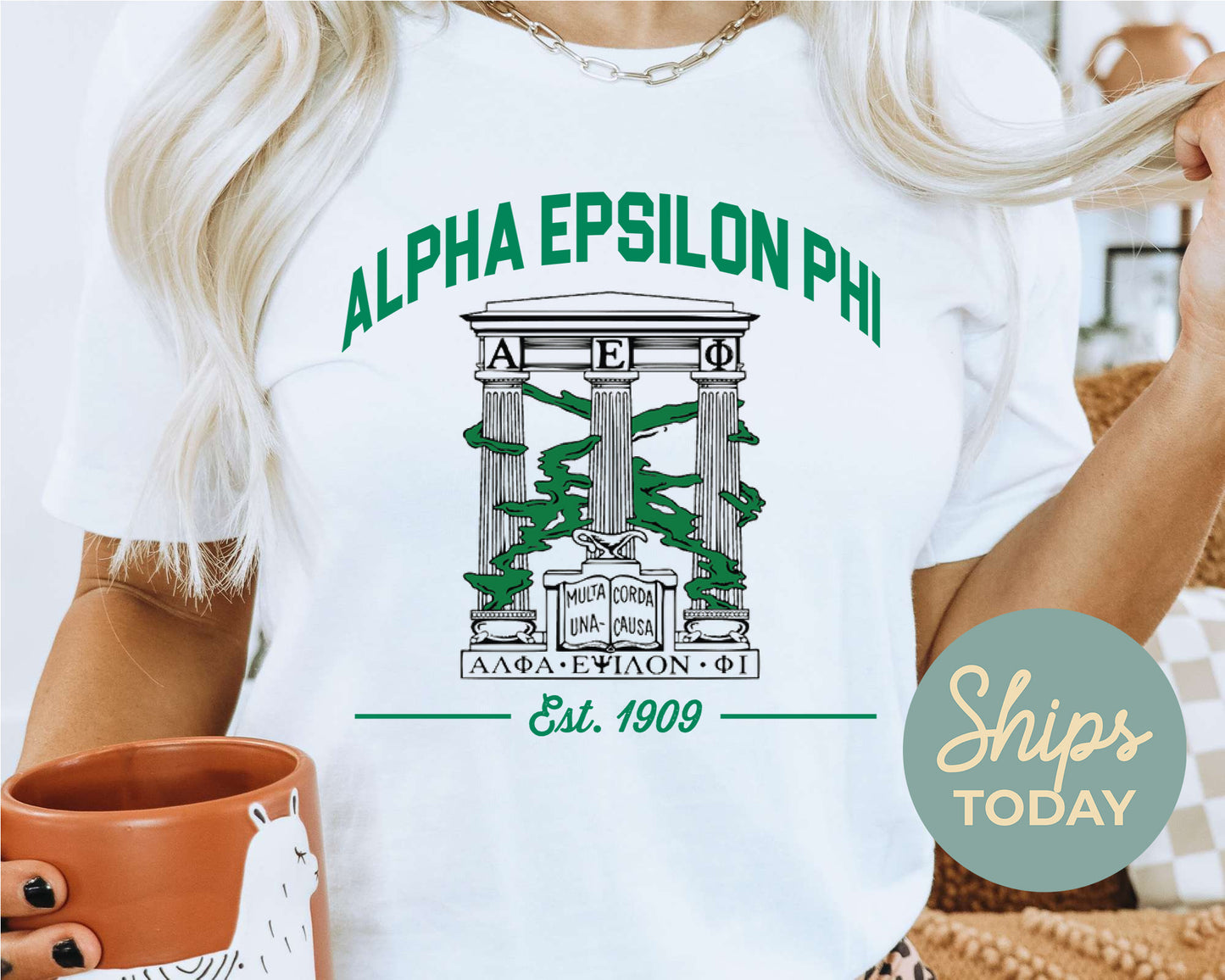 Alpha Epsilon Phi Loyalty Crest Sorority T-shirt _ 4422g