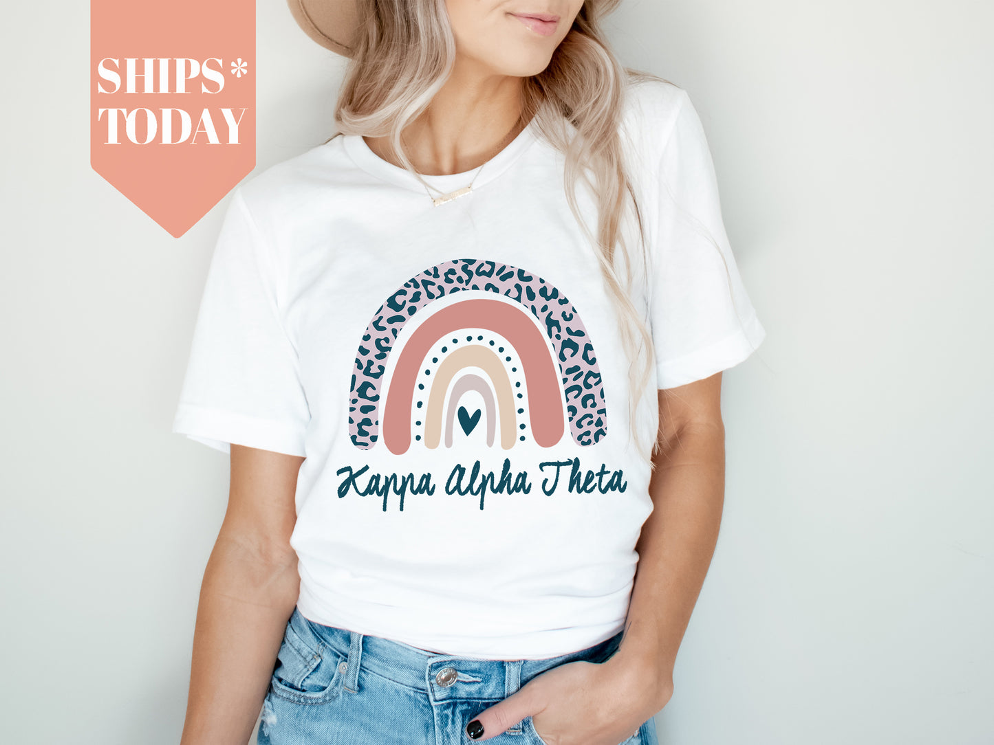 Kappa Alpha Theta Greek Rainbow Sorority T-shirt _ 2748g
