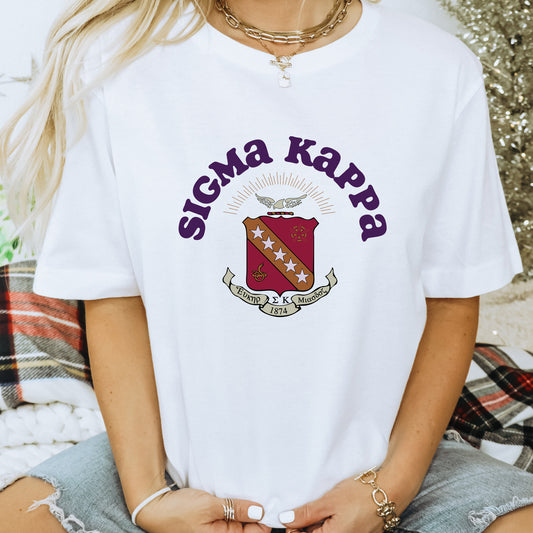 a woman wearing a t - shirt that says stigma karp