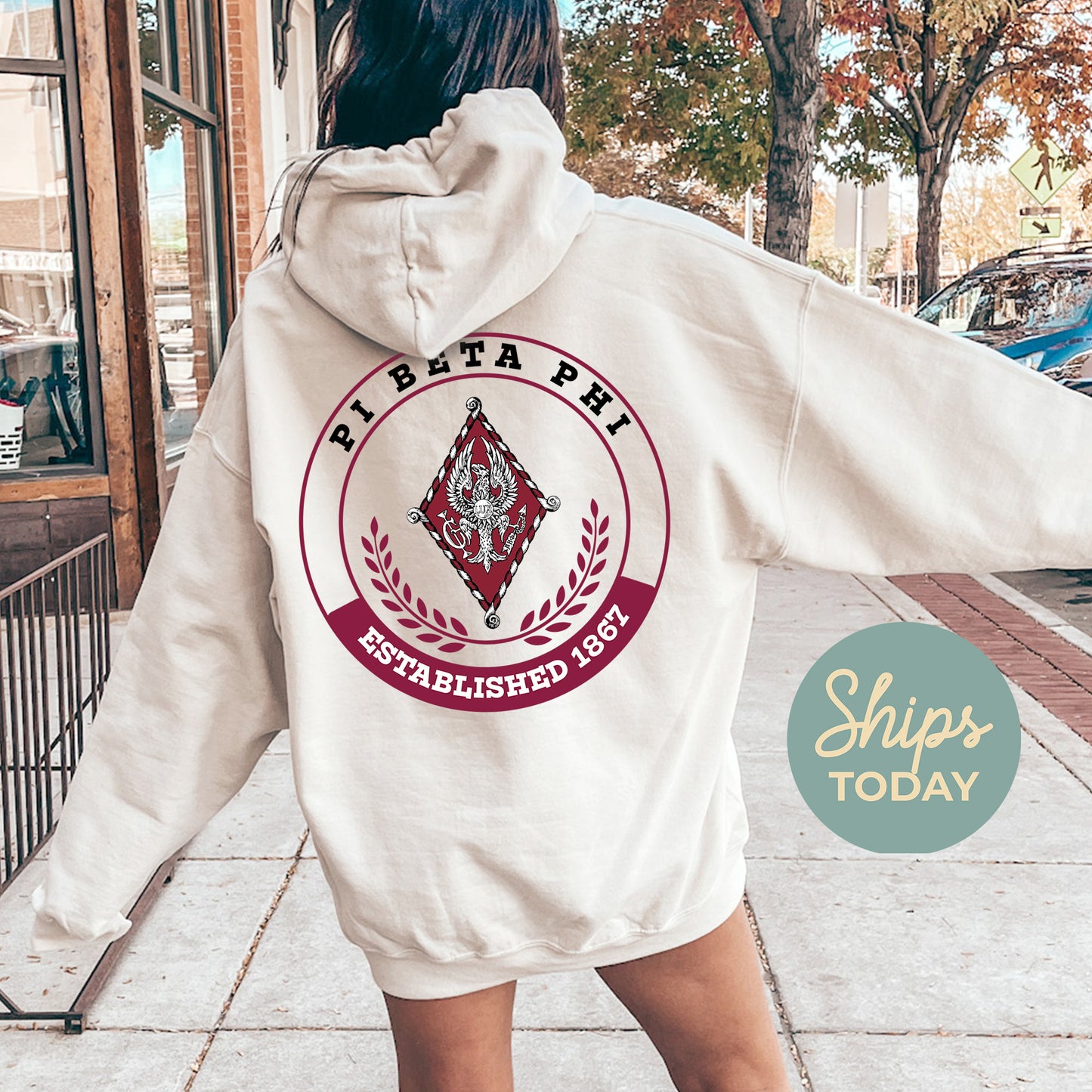 Pi Beta Phi Crested Tradition Sorority Hoodie _ 32836g