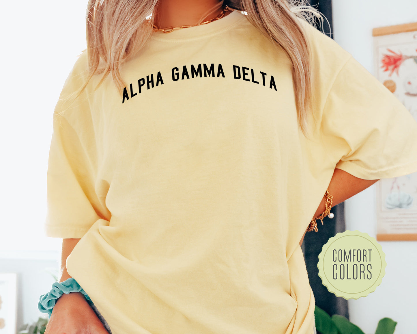 Alpha Gamma Delta Just Bold Comfort Colors Sorority T-shirt _ 2372g