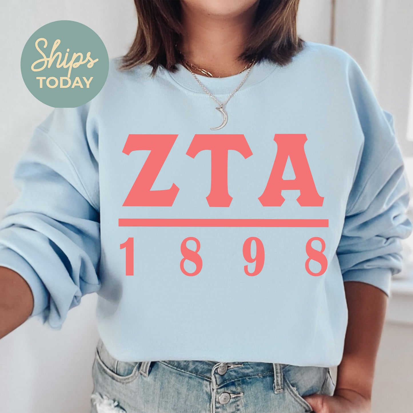 Zeta Tau Alpha Monochromatic Sorority Sweatshirt _ 30868g