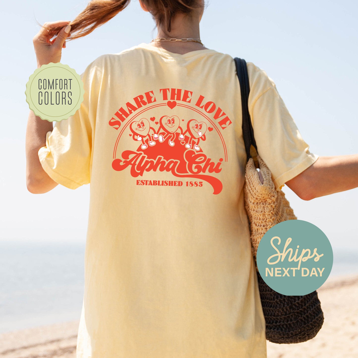 Alpha Chi Omega Share the Love Comfort Colors Sorority T-shirt _ 33232g