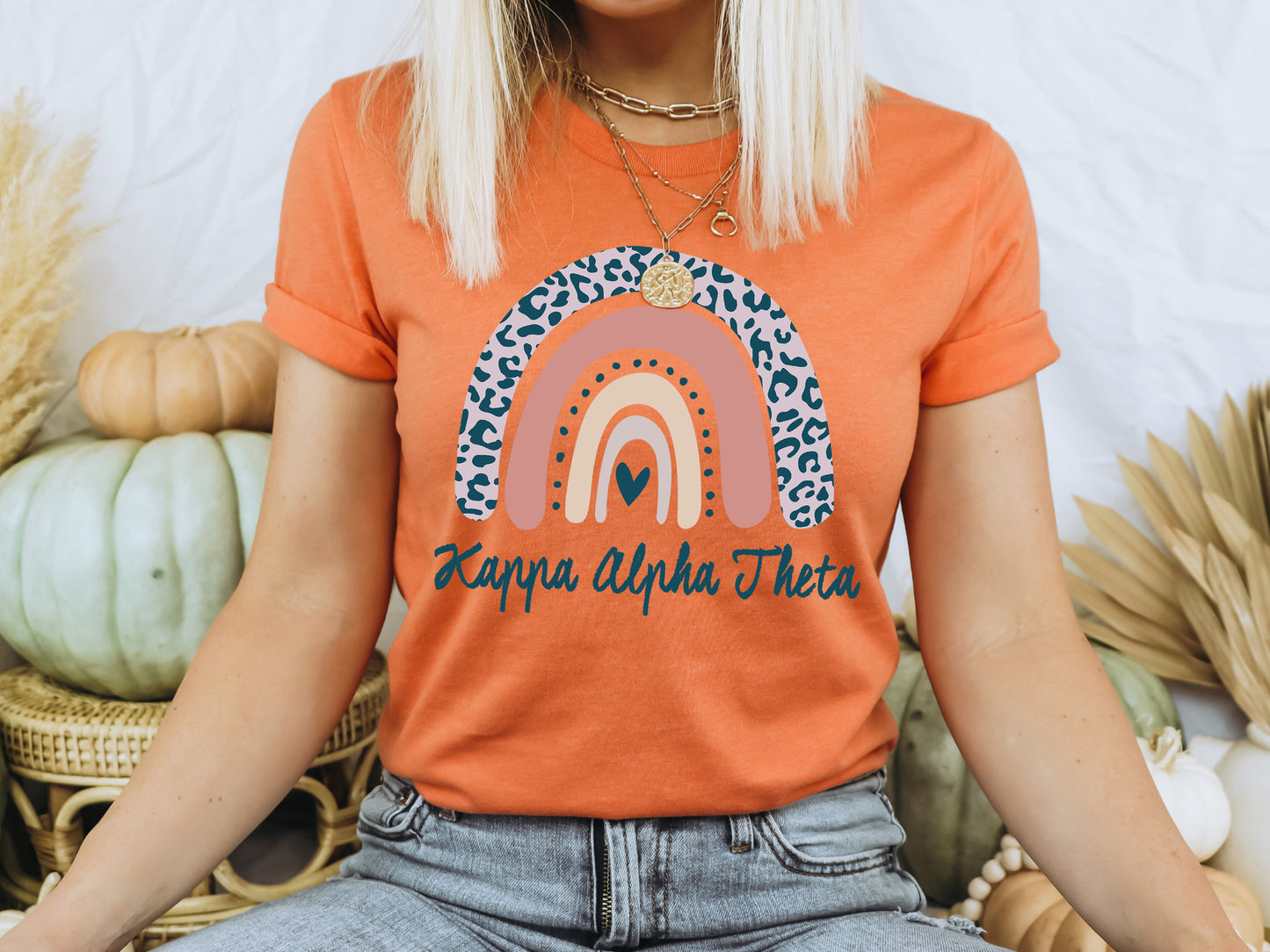 Kappa Alpha Theta Greek Rainbow Sorority T-shirt _ 2748g