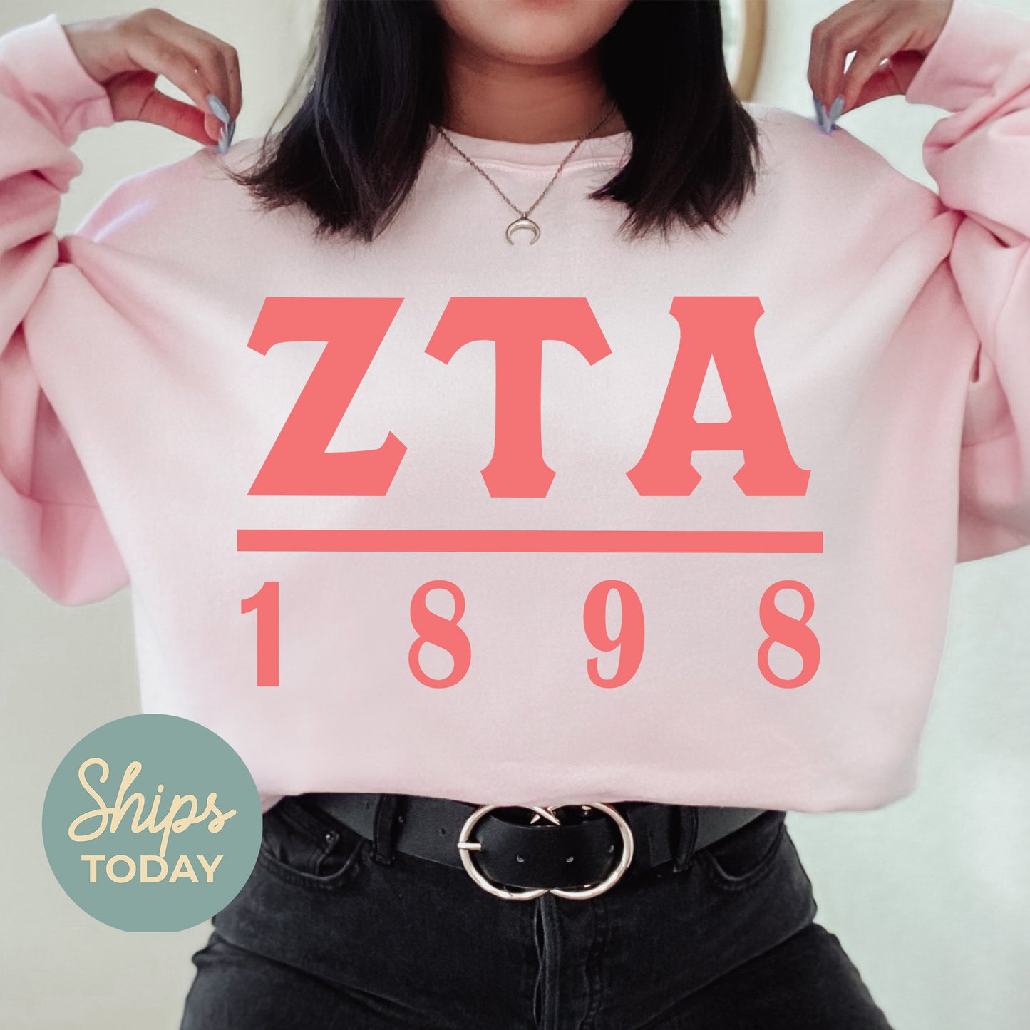 Zeta Tau Alpha Monochromatic Sorority Sweatshirt _ 30868g