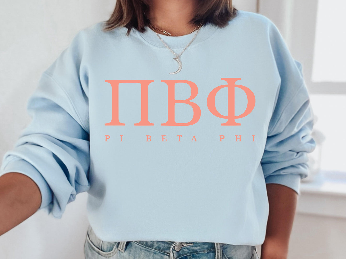 Pi Beta Phi Pink Personality Sorority Sweatshirt _ 668g