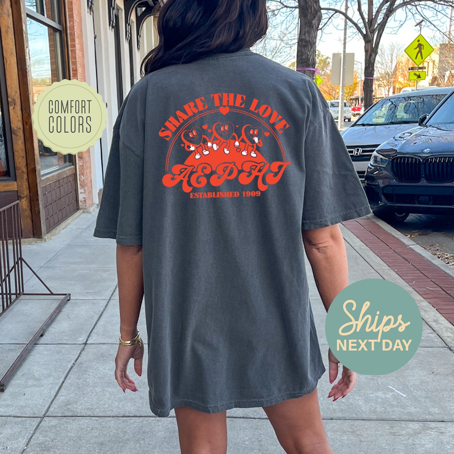 Alpha Epsilon Phi Share the Love Comfort Colors Sorority T-shirt _ 33234g
