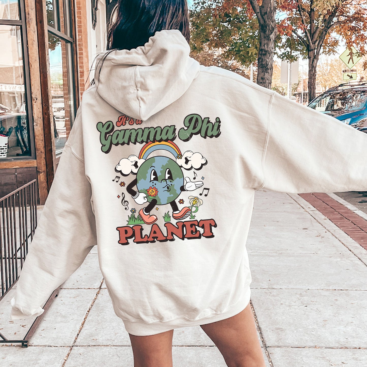 Gamma Phi Beta Kinder Planet Sorority Hoodie _ 35425g