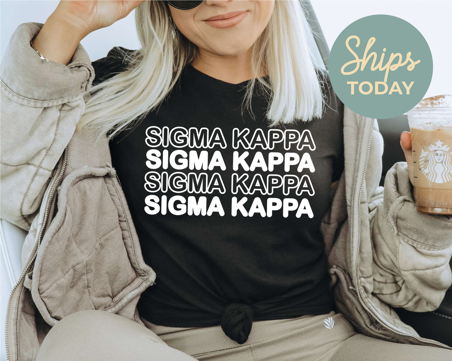 Sigma Kappa Bold Bubble Letter Sorority T-shirt _ 2234g
