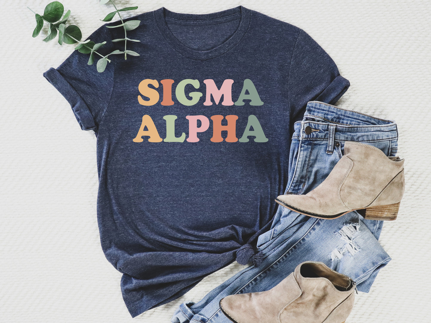 Sigma Alpha Bright and Colorful Sorority T-shirt _ 3478g