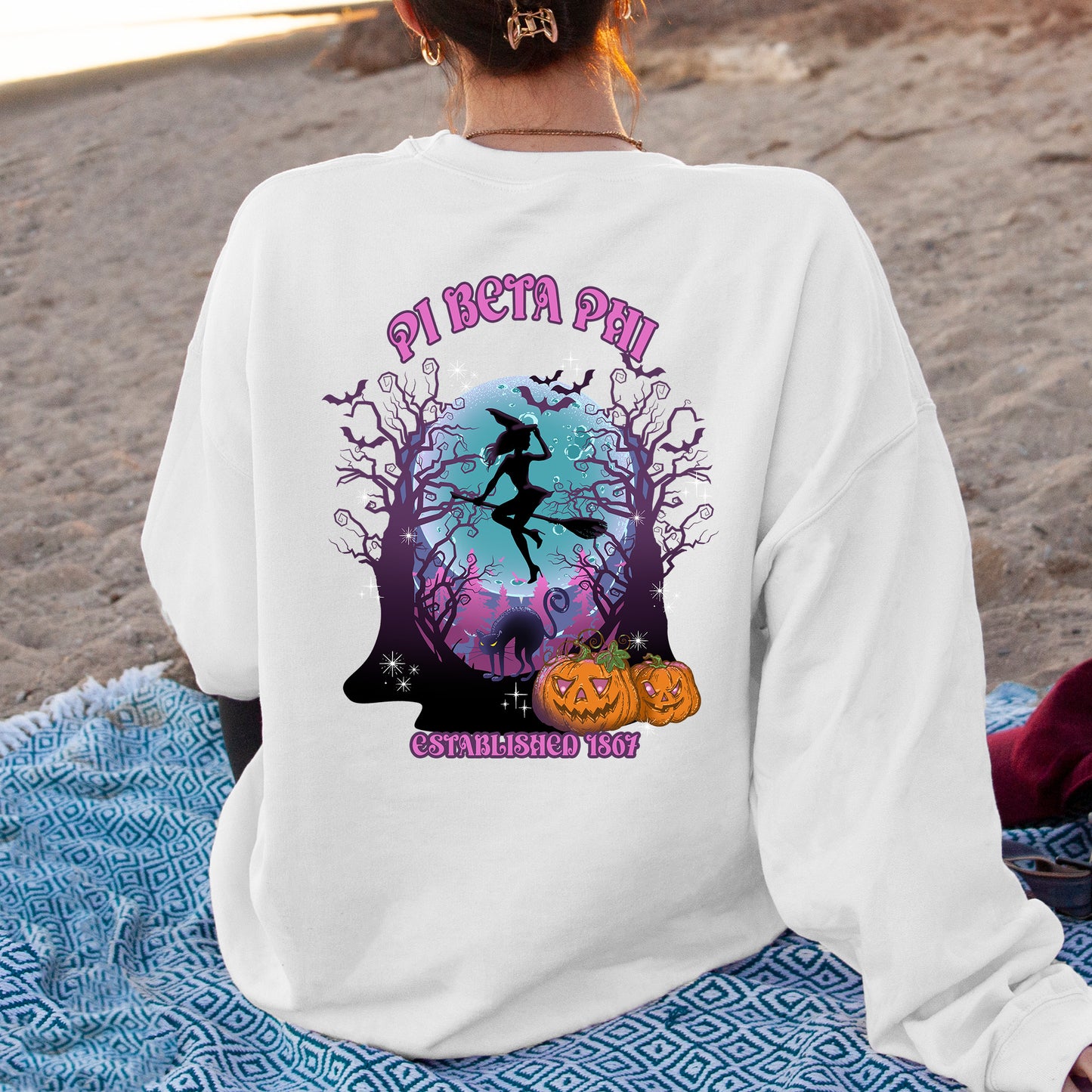 Pi Beta Phi Halloween Witch Sorority Sweatshirt _ 36246g