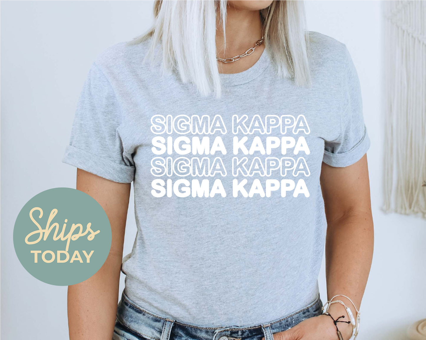 Sigma Kappa Bold Bubble Letter Sorority T-shirt _ 2234g