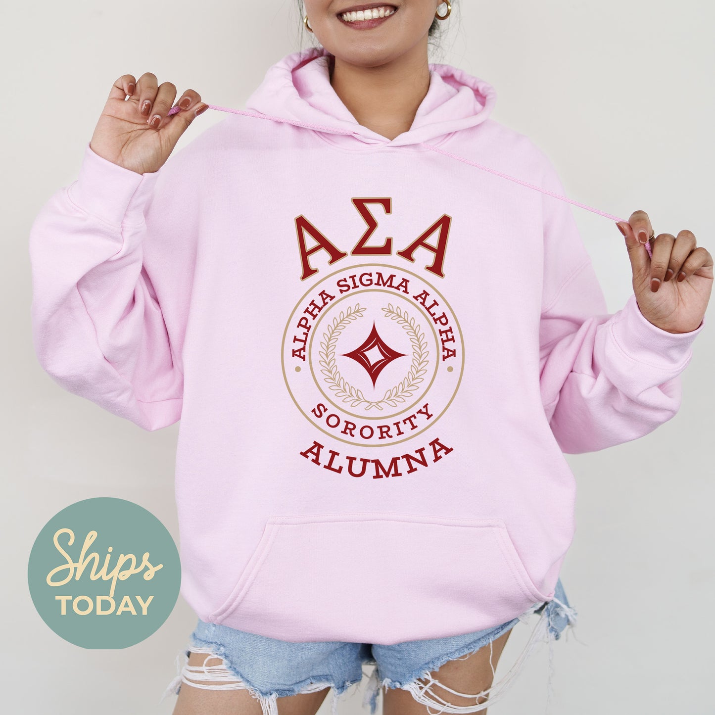 Alpha Sigma Alpha Alumna Vintage Sorority Hoodie _ 31015g