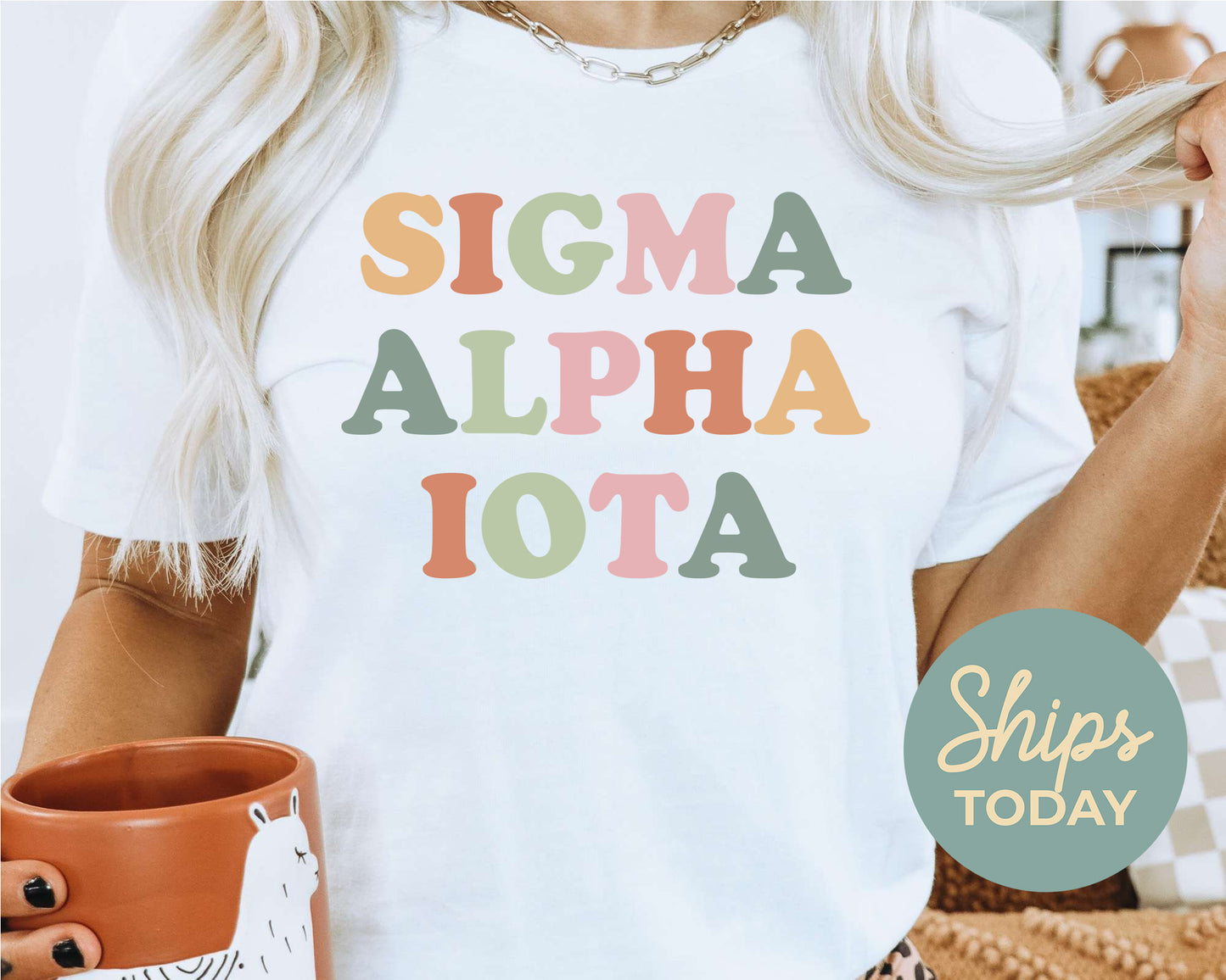 Sigma Alpha Iota Bright and Colorful Sorority T-shirt _ 3479g