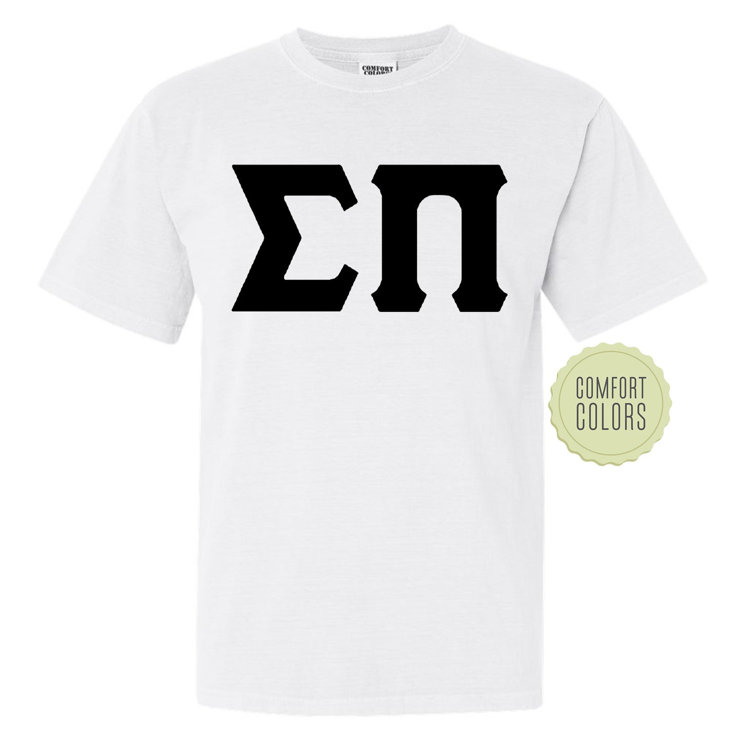 Sigma Pi Black Letters Comfort Colors Farternity T-shirt _ 34932g