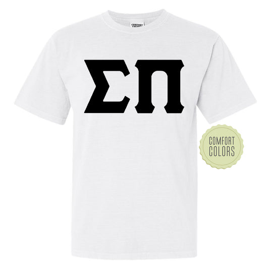 Sigma Pi Black Letters Comfort Colors Farternity T-shirt _ 34932g