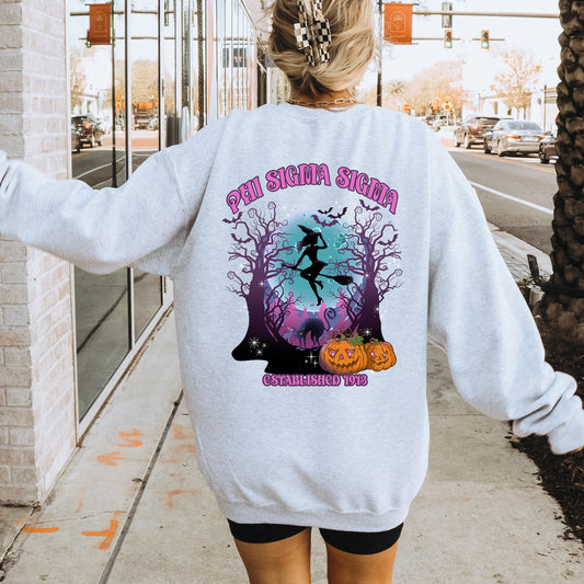 Phi Sigma Sigma Halloween Witch Sorority Sweatshirt _ 36245g