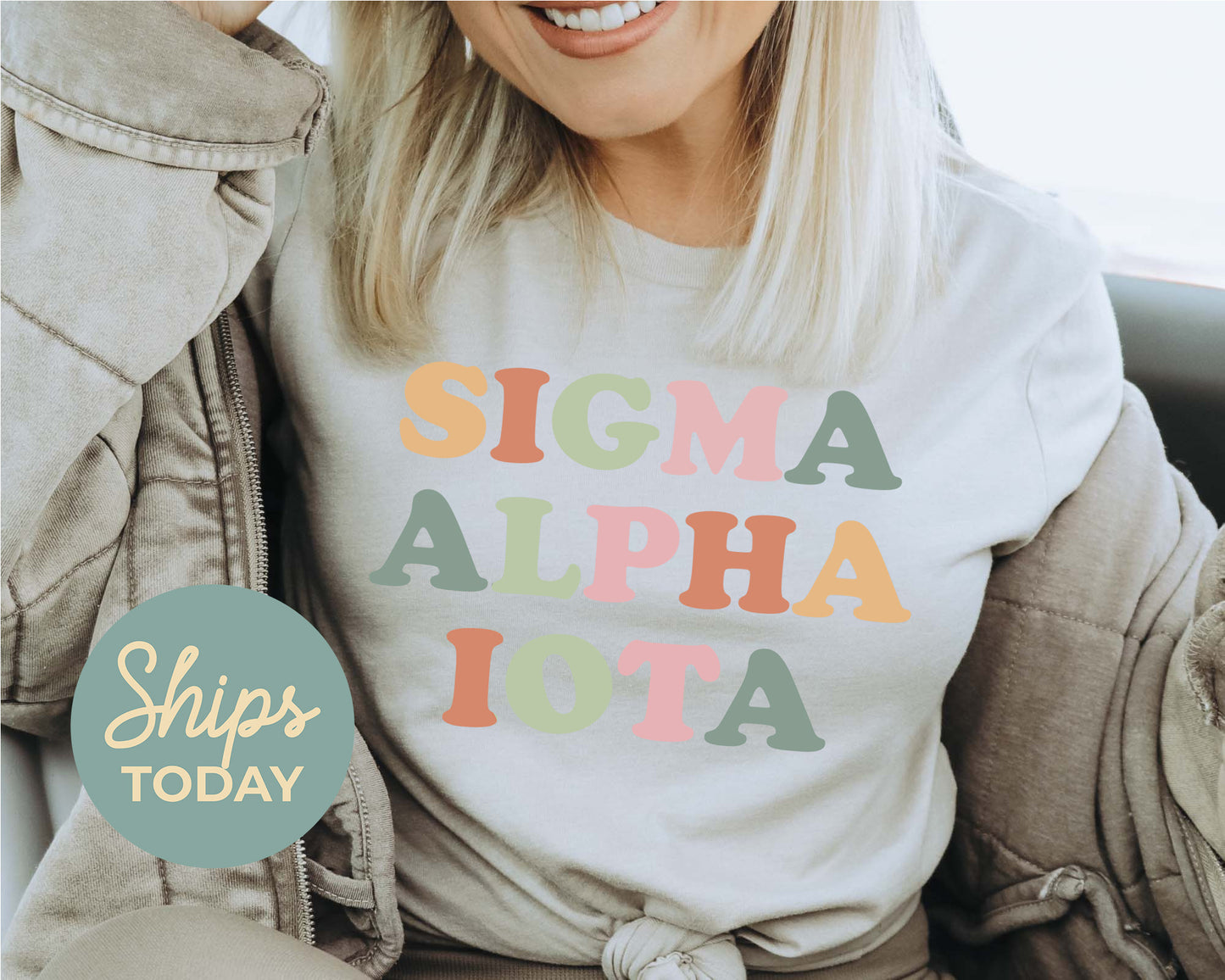 Sigma Alpha Iota Bright and Colorful Sorority T-shirt _ 3479g