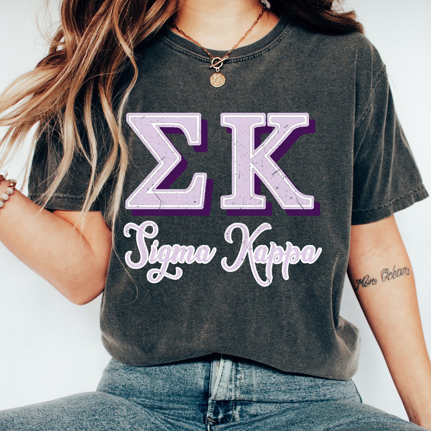 Sigma Kappa Greek Colors Sorority T-shirt= _ 36091g