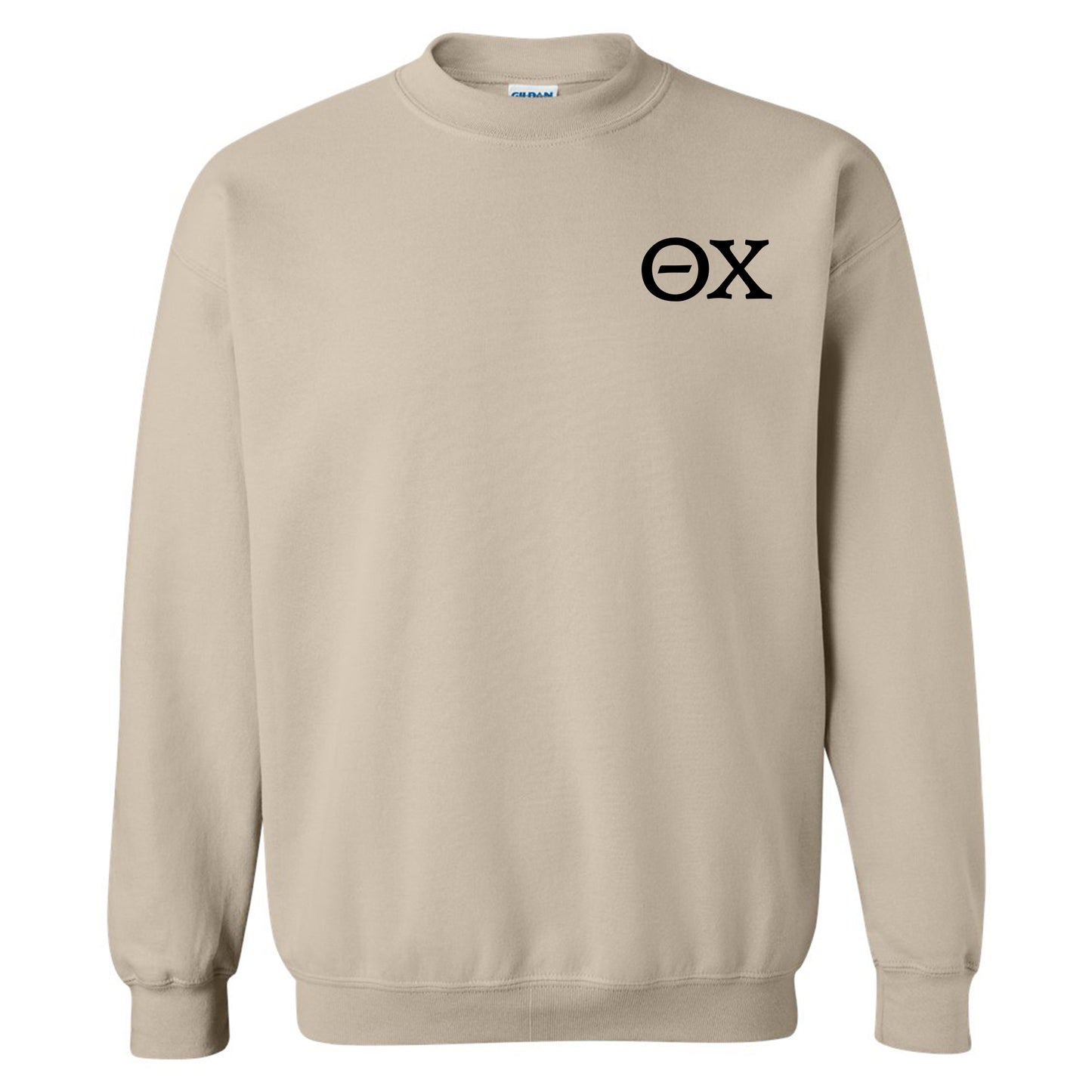 a beige sweatshirt with the word ox on it