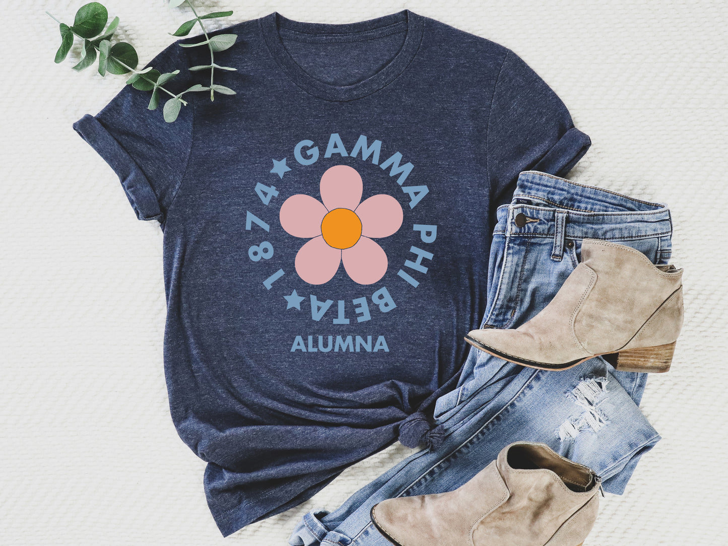Gamma Phi Beta Floral Alumna Sorority T-shirt _ 2565g