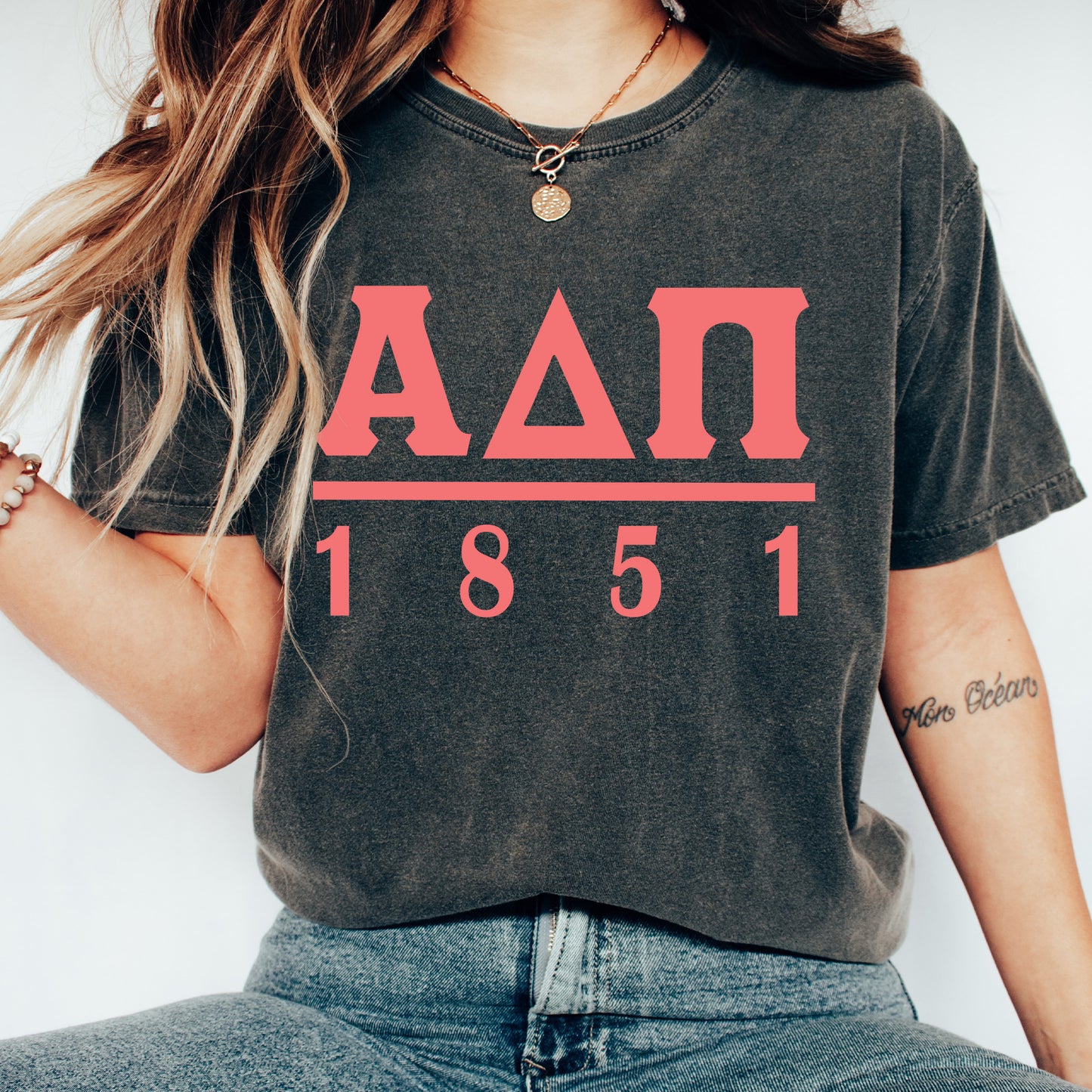 Alpha Delta Pi Monochromatic Sorority T-shirt _ 30844g