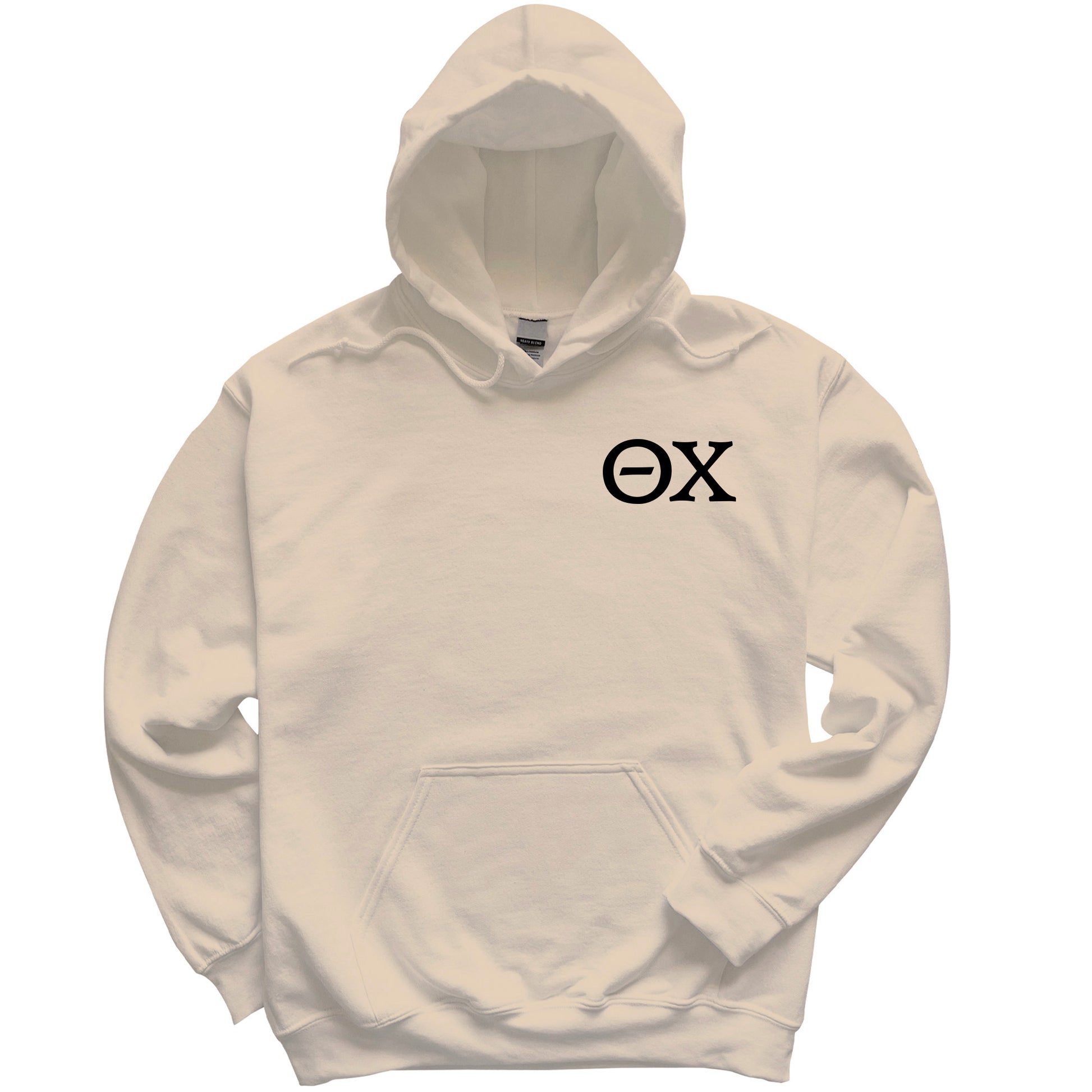 a white hooded sweatshirt with the word ox on it