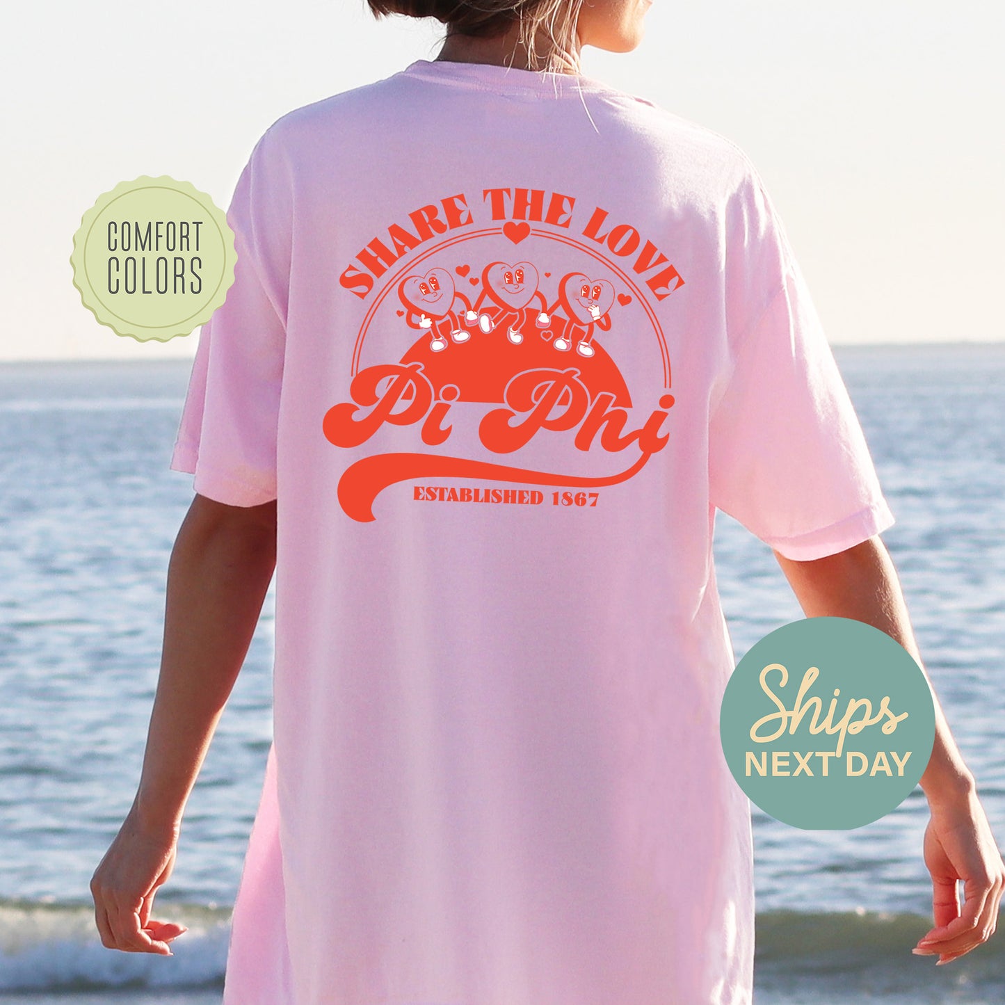 Pi Beta Phi Share the Love Comfort Colors Sorority T-shirt _ 33252g
