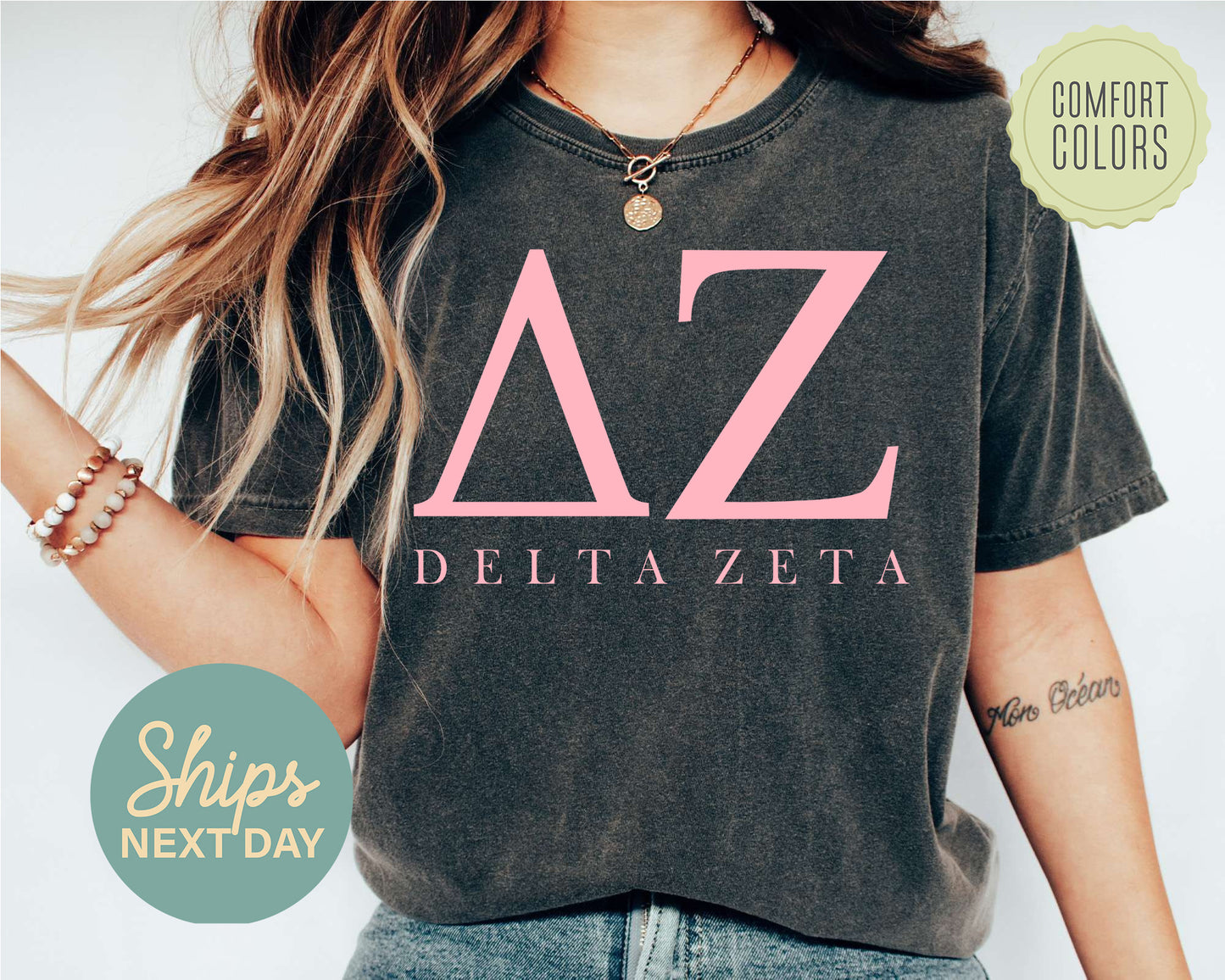 Delta Zeta Everything Pink Comfort Colors Sorority T-shirt _ 323g