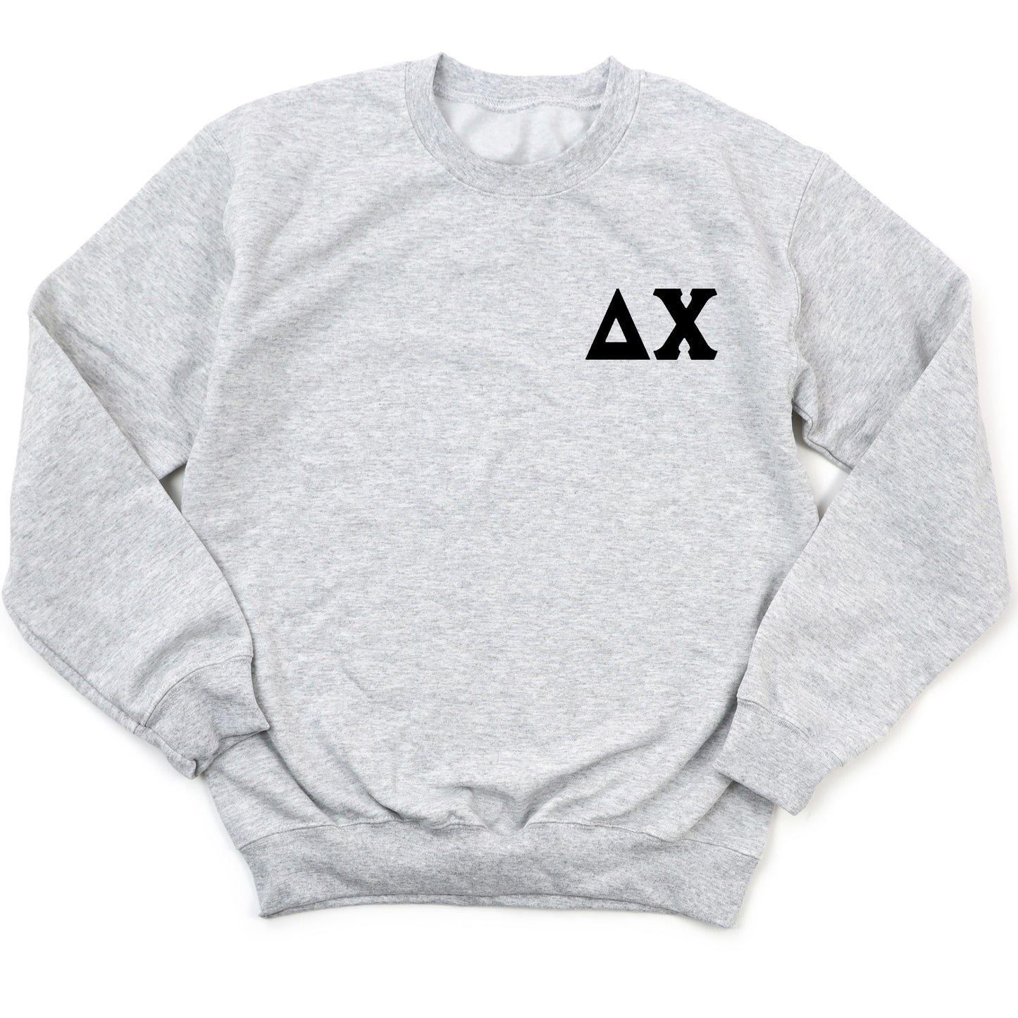 a grey sweatshirt with black letters on it