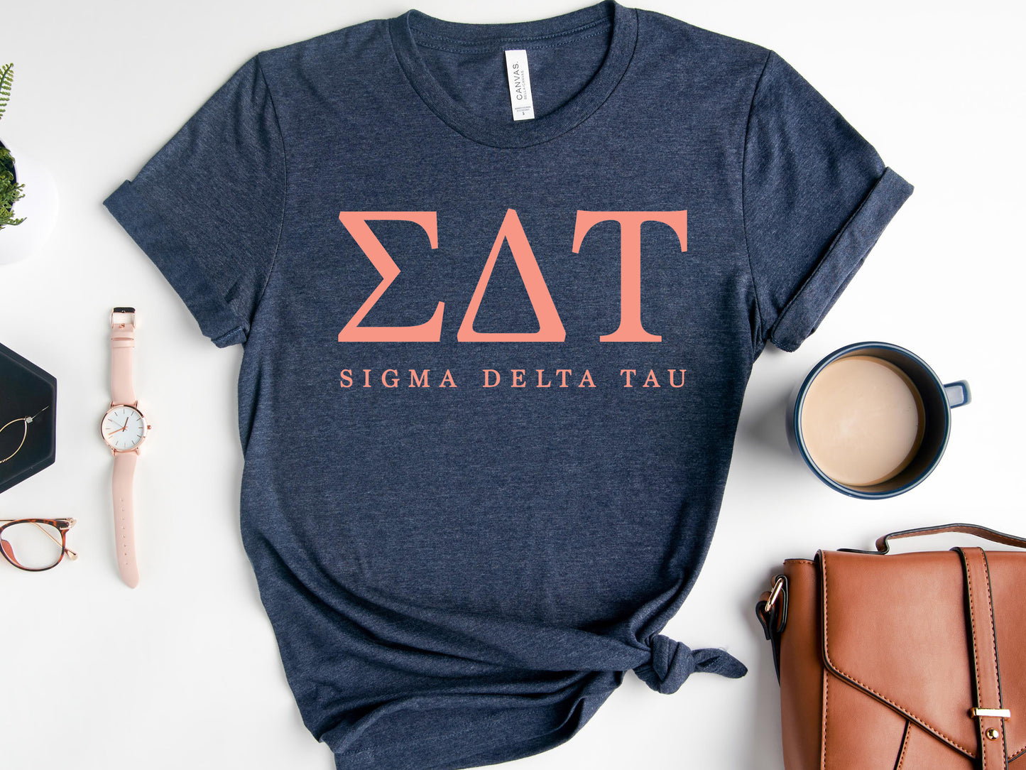 Sigma Delta Tau Pink Personality Sorority T-shirt _ 669g