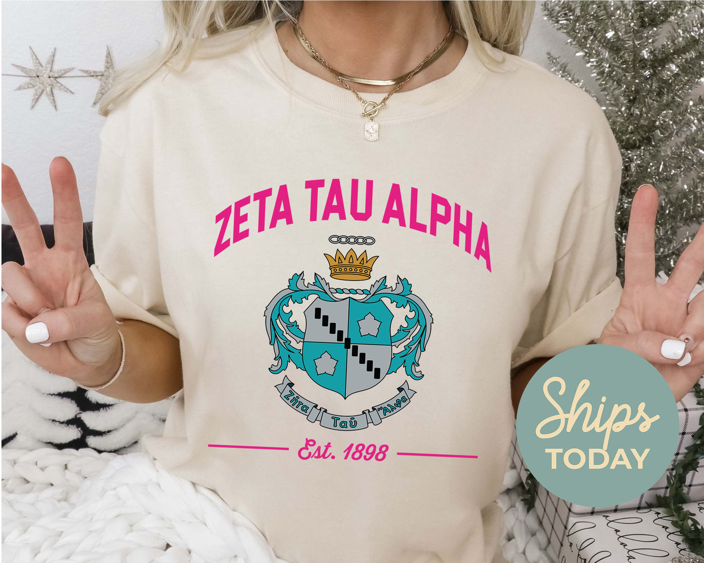 Zeta Tau Alpha Loyalty Crest Sorority T-shirt _ 4445g