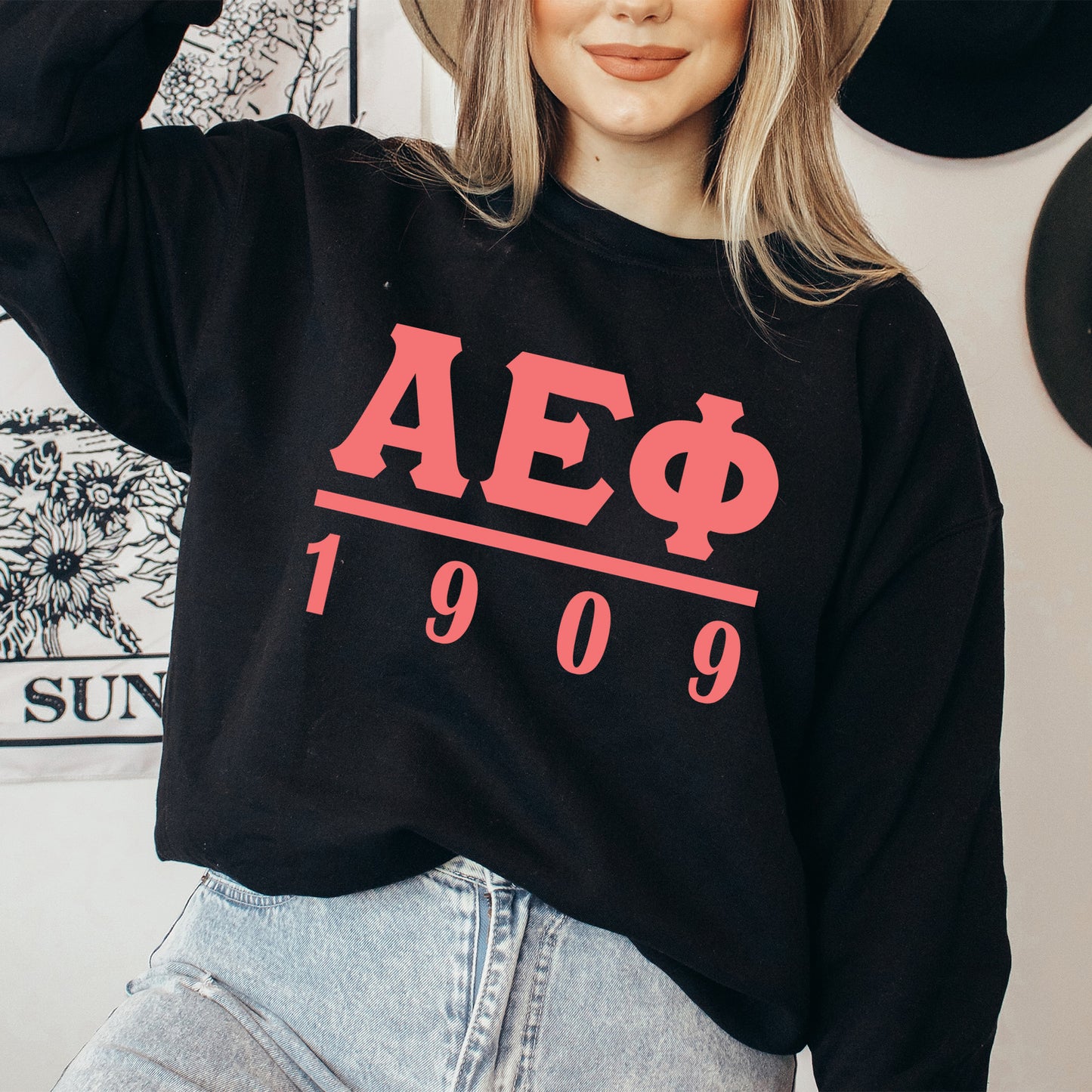 Alpha Epsilon Phi Monochromatic Sorority Sweatshirt _ 30845g
