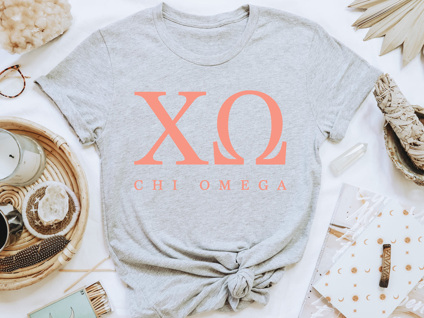 Chi Omega Pink Personality Sorority T-shirt _ 657g
