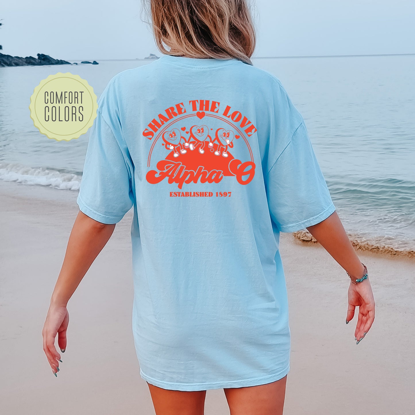 Alpha Omicron Pi Share the Love Comfort Colors Sorority T-shirt _ 33236g