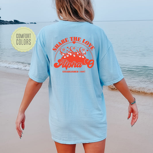 Alpha Omicron Pi Share the Love Comfort Colors Sorority T-shirt _ 33236g