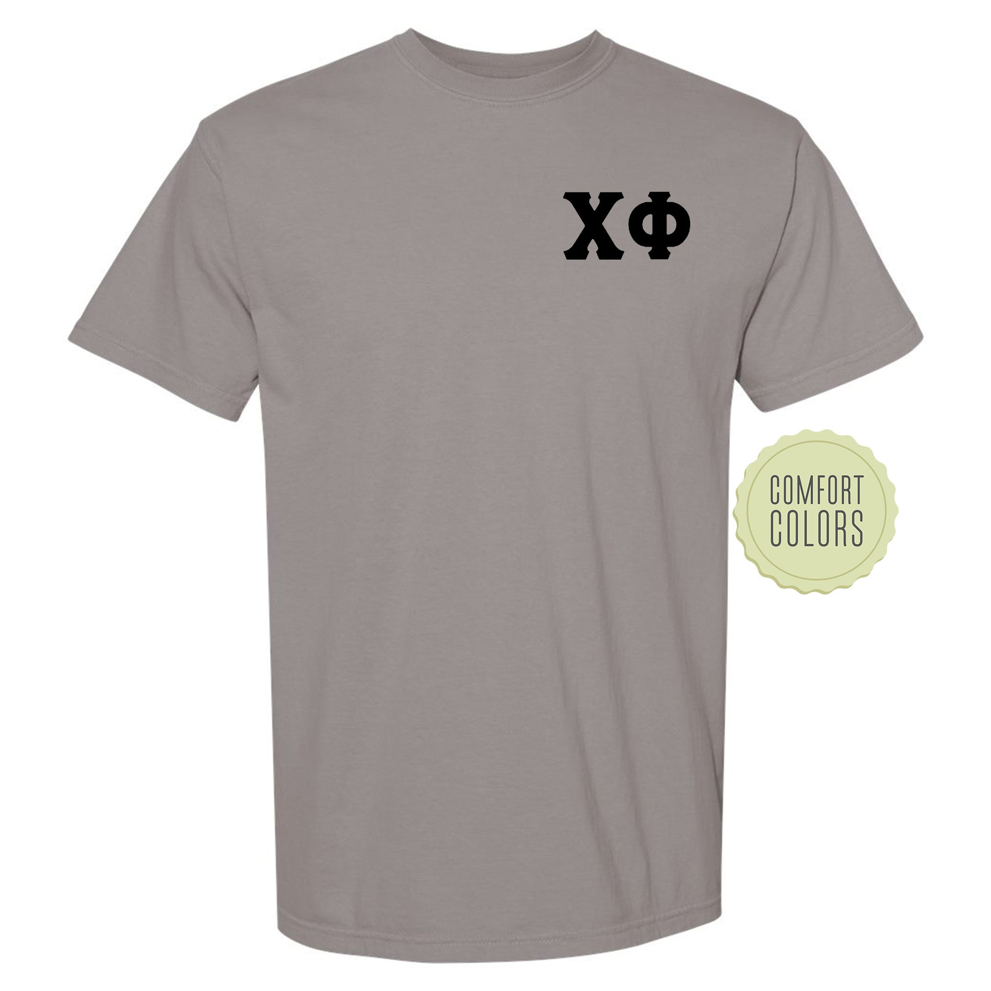 a gray shirt with the word xo on it