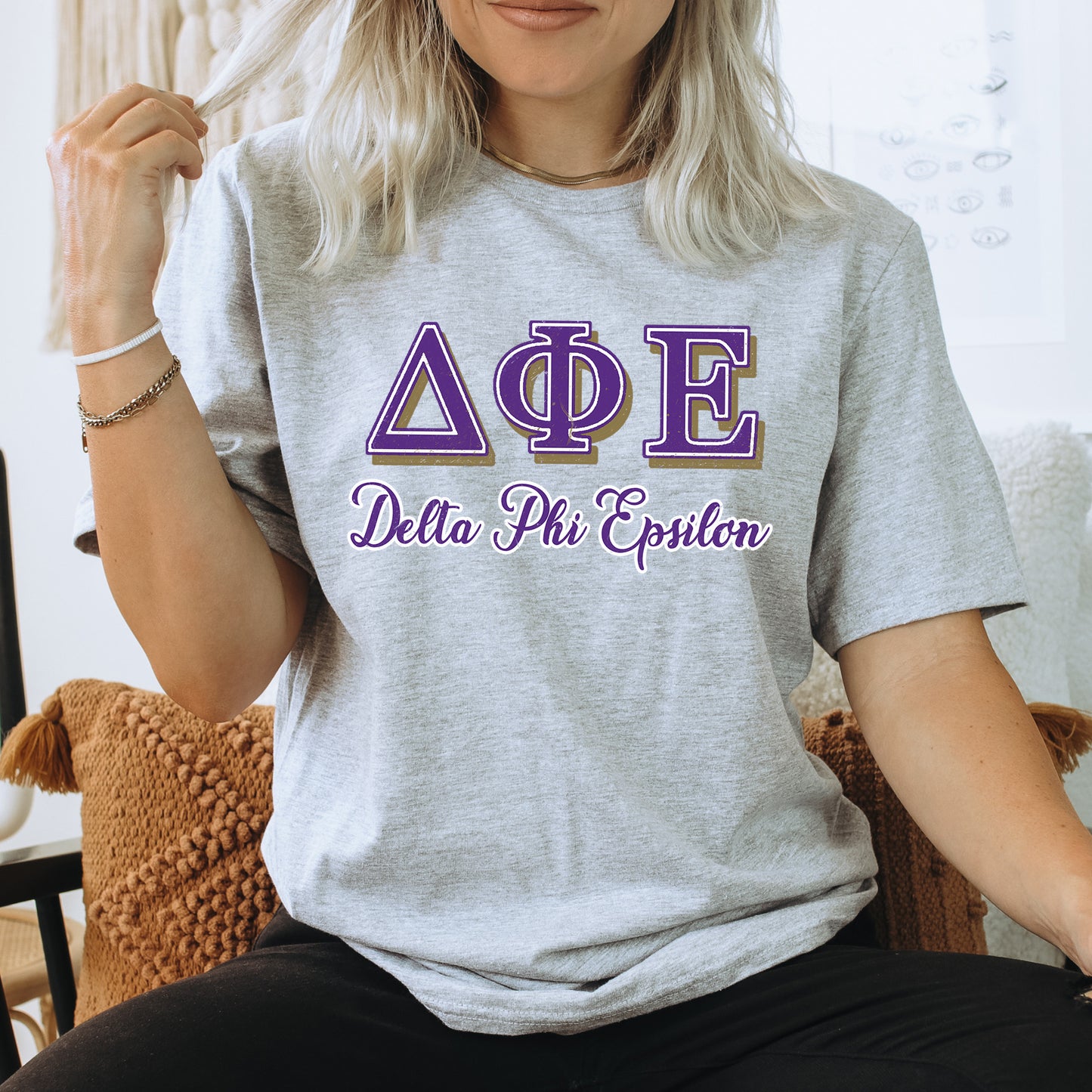 Delta Phi Epsilon Greek Colors Sorority T-shirt _ 36081g