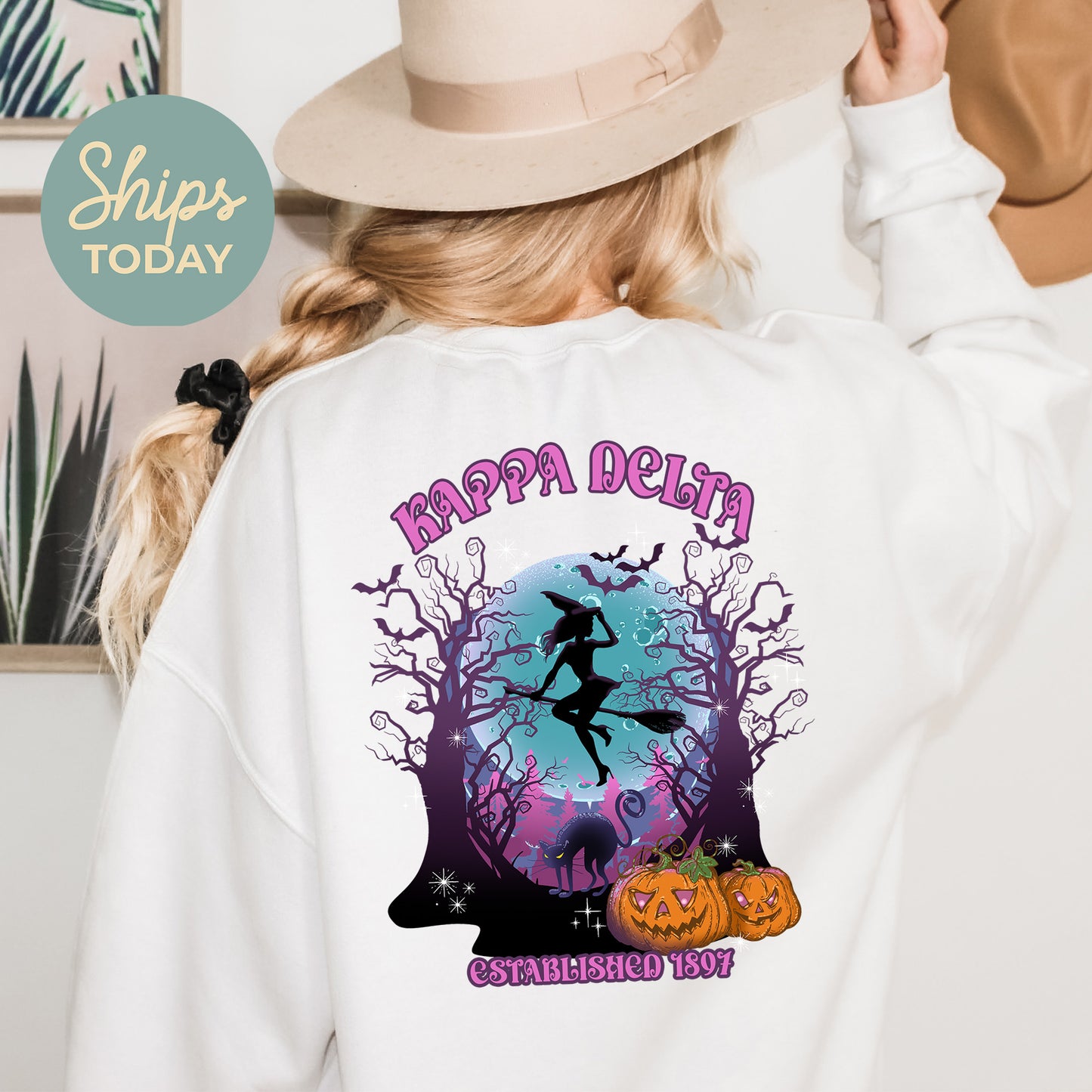 Kappa Delta Halloween Witch Sorority Sweatshirt _ 36242g