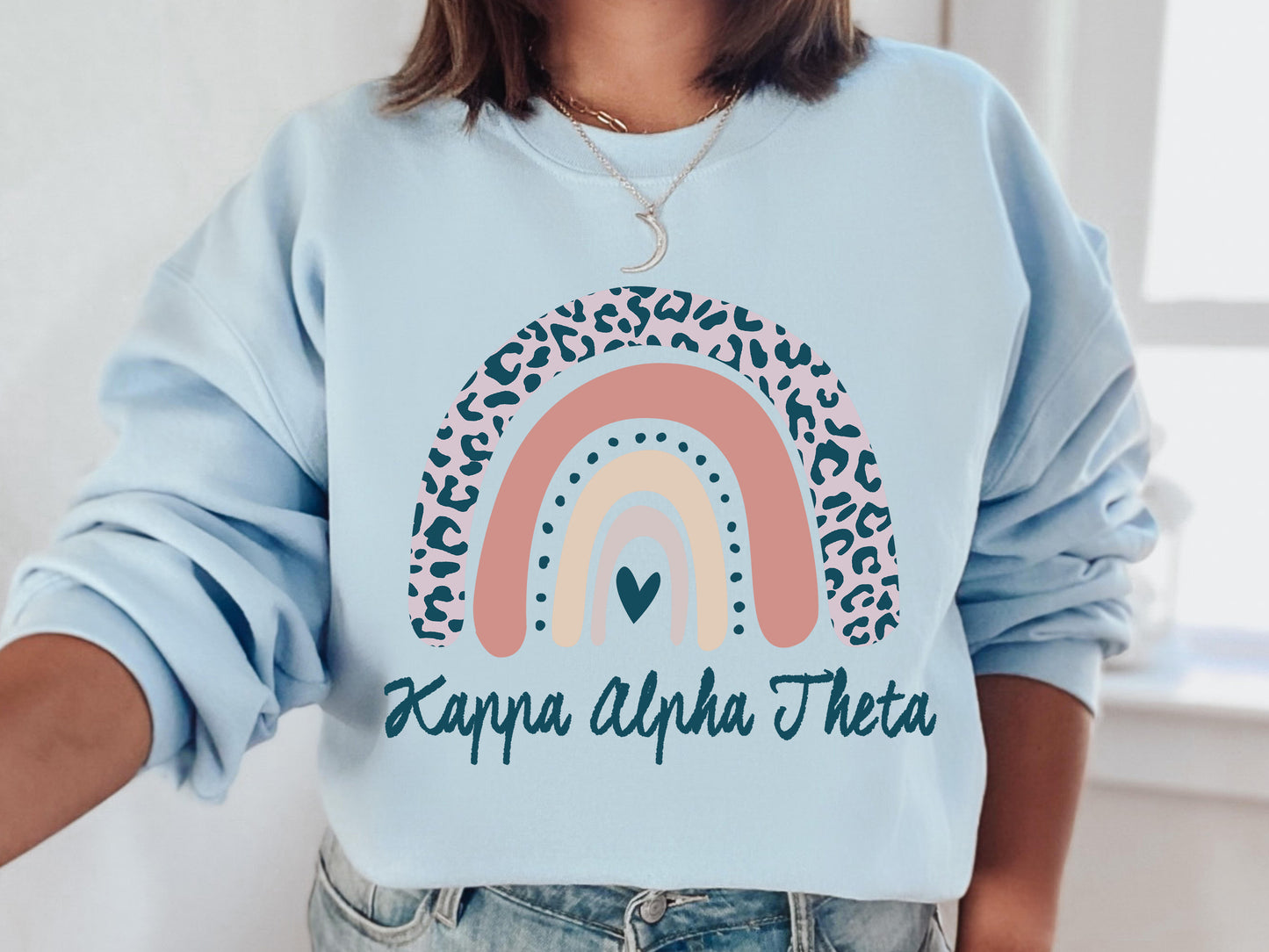 Kappa Alpha Theta Greek Rainbow Sorority Sweatshirt _ 2748g