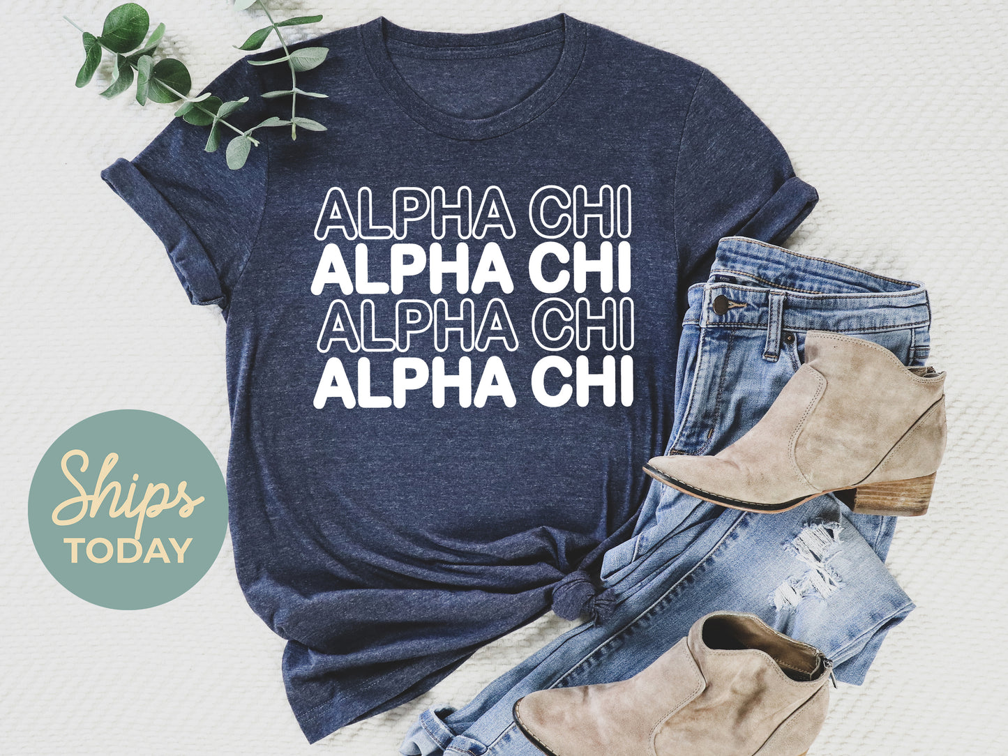 Alpha Chi Omega Bold Bubble Letter Sorority T-shirt _ 2212g